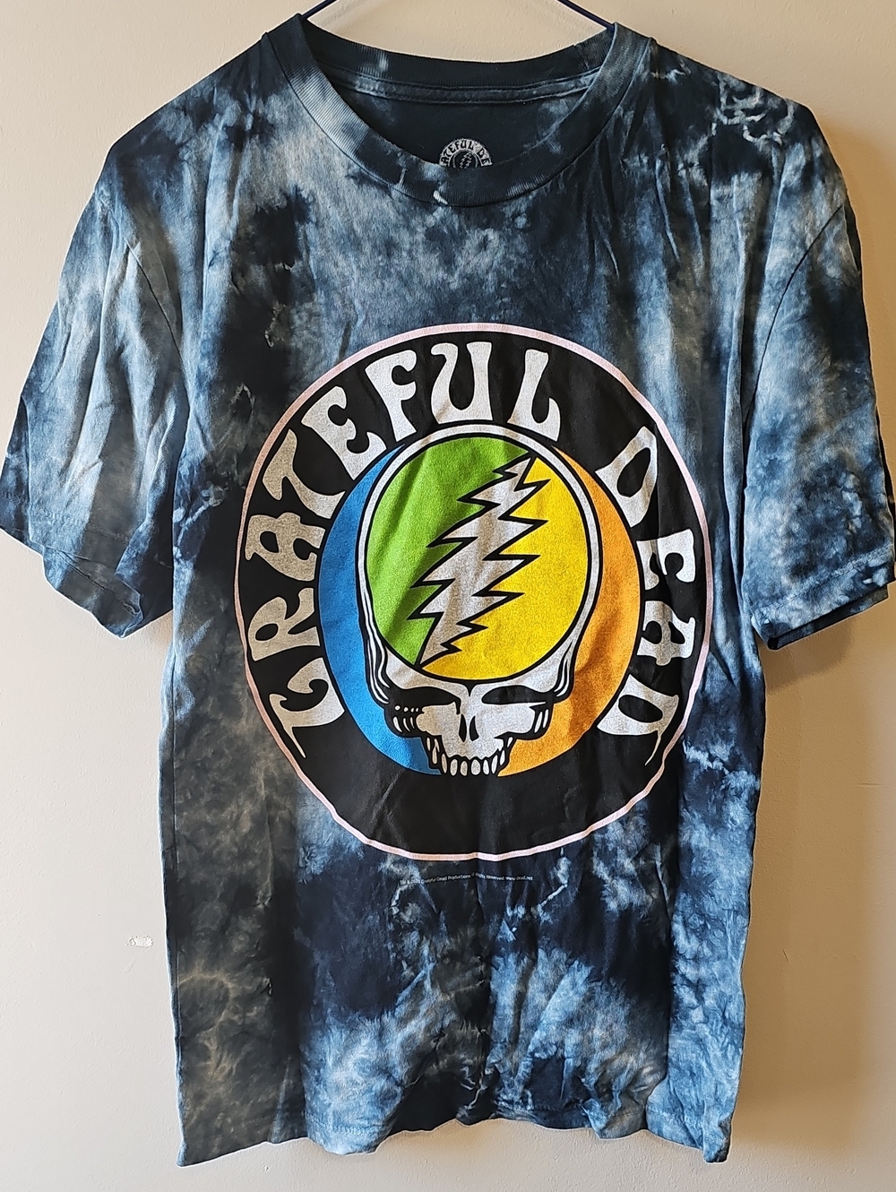Grateful Dead Small Black & Blue Tie-Dye Short Sleeve Shirt